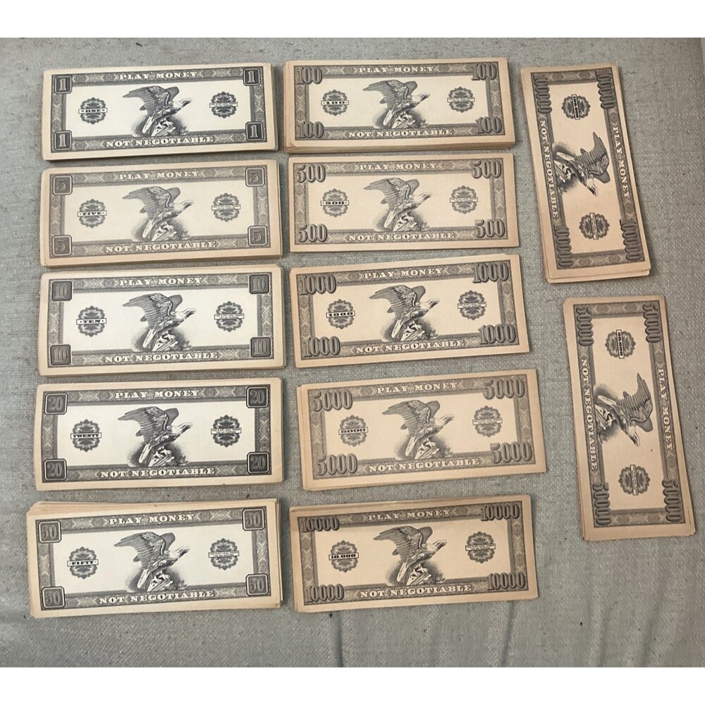 Vtg Novelty Play Money Paper Banknotes Lot of 1-$100,000 Western Publishing 50s